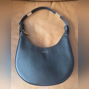 Keyli Black Crescent Shoulder Handbag with Adjustable Strap